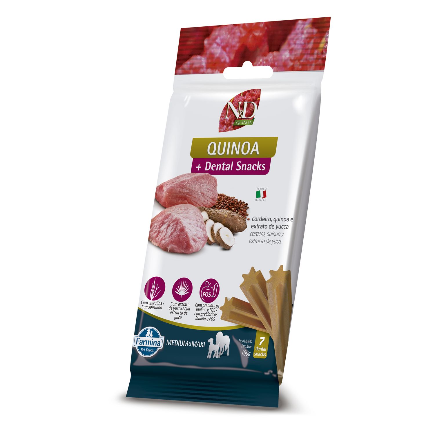 Treats MEDIUM - MAXI 100g N-D Quinoa FLATULENCE -front-right- 2000x2000